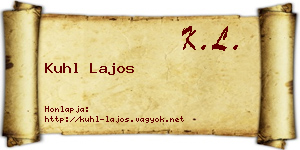 Kuhl Lajos névjegykártya